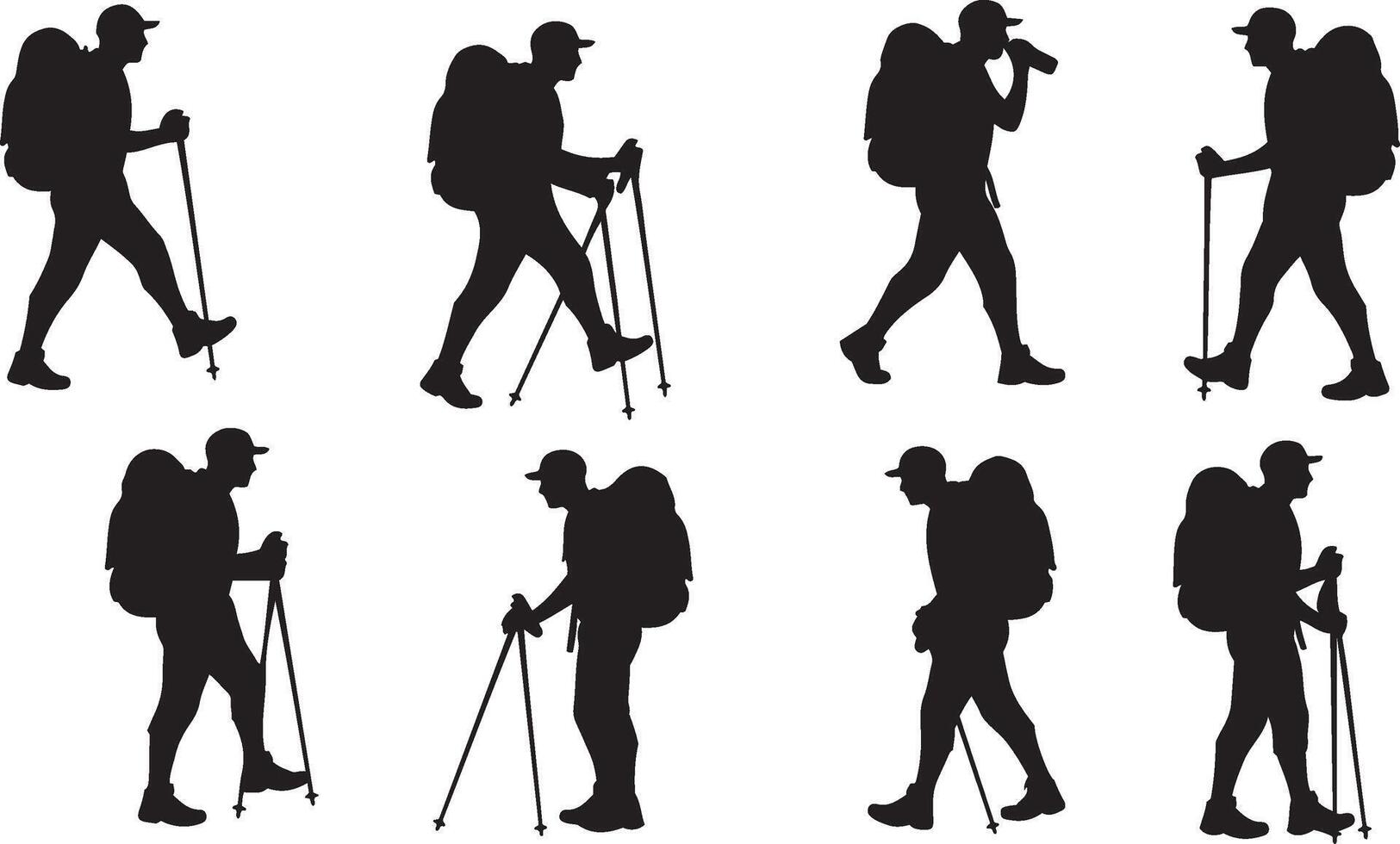Hiking Gear Silhouette for Graphic Design vector