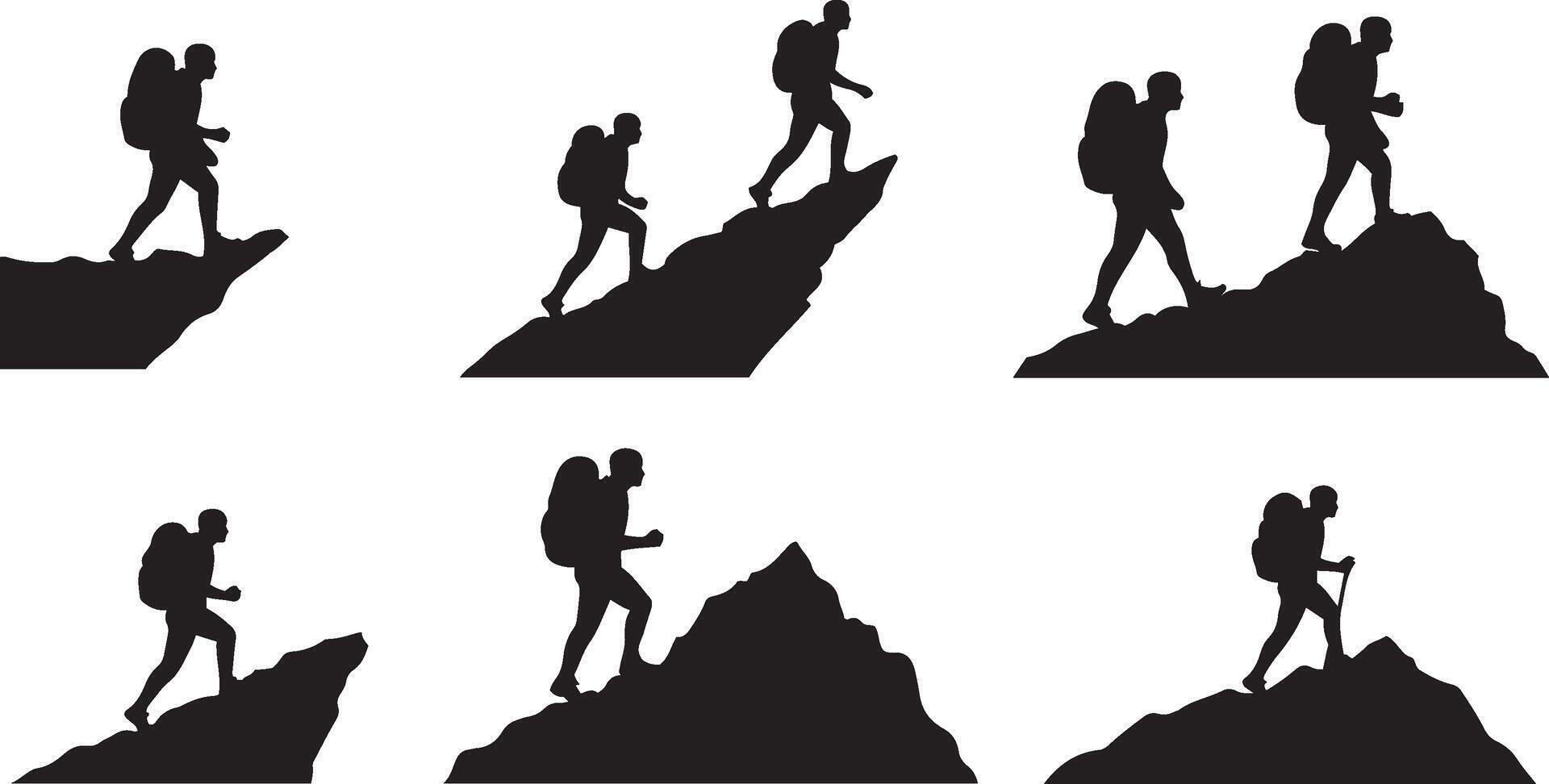 Hiking Poles Silhouette for Illustrations vector