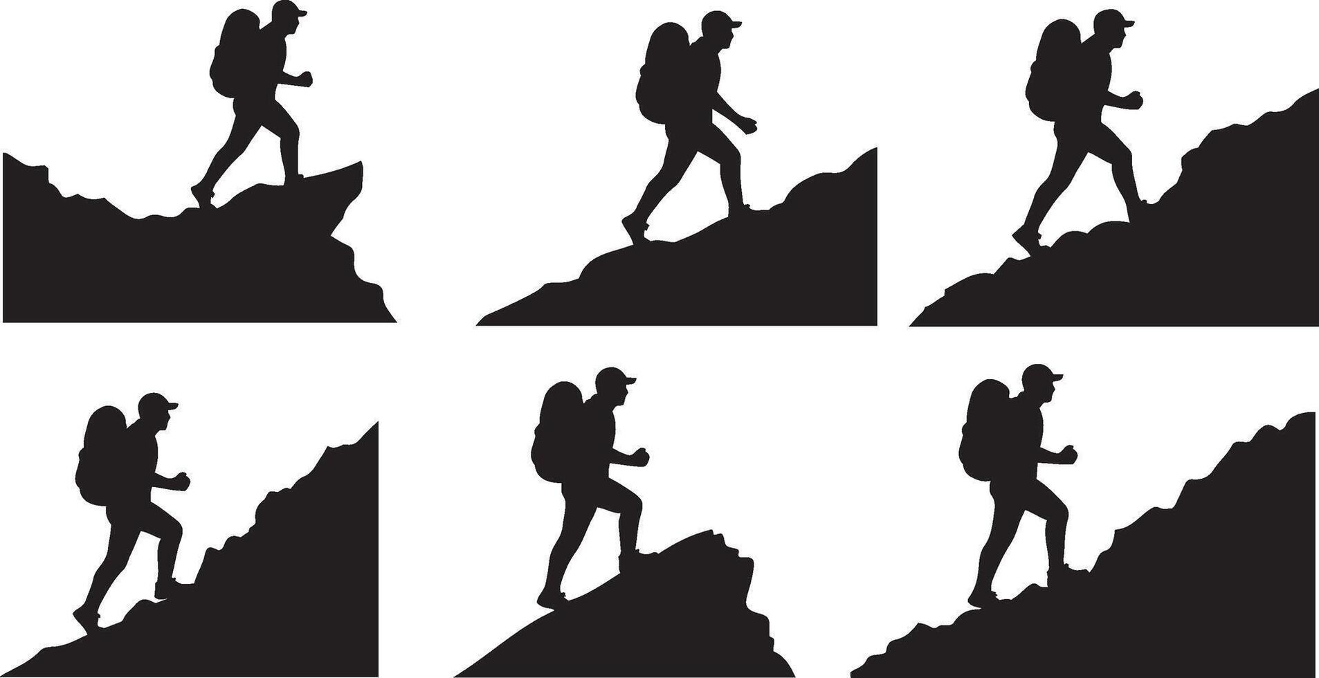 Trekking Silhouette for Nature Themes vector
