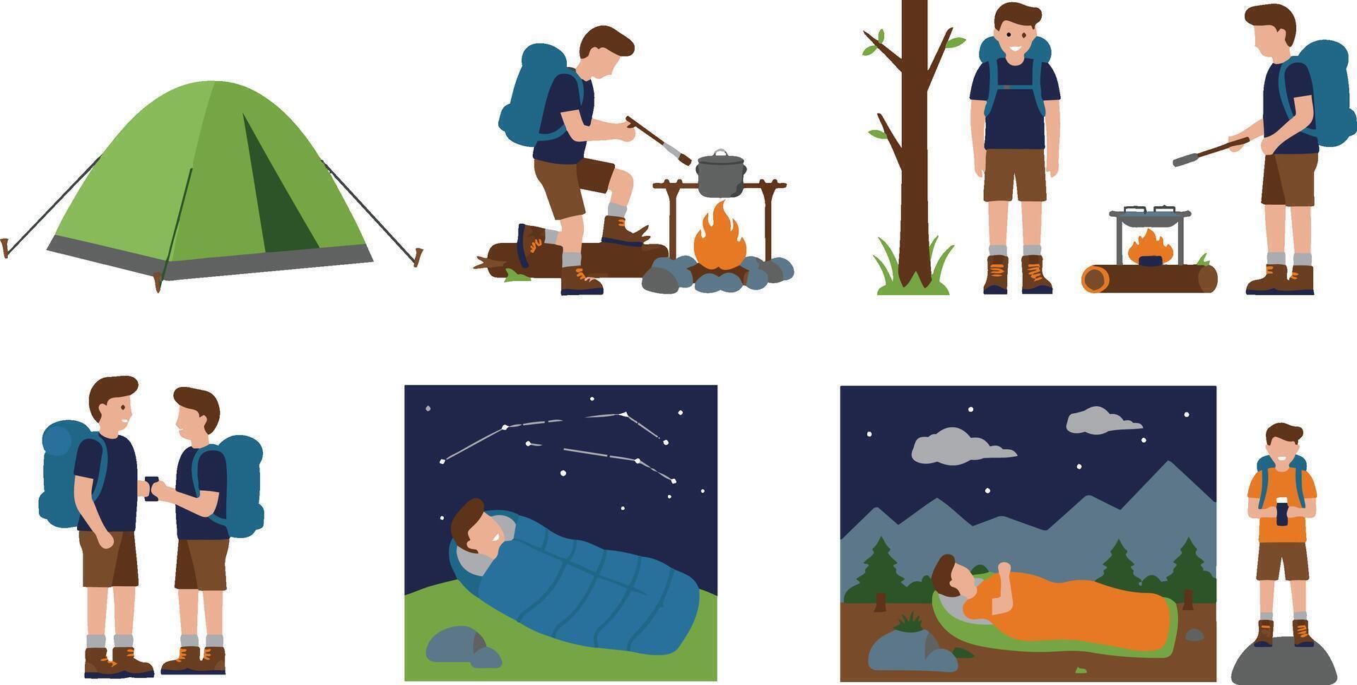 Wilderness Hiking Adventure Illustration vector