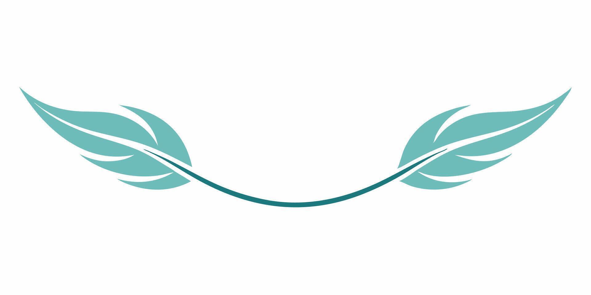 Minimalist feather underline design elegant vector