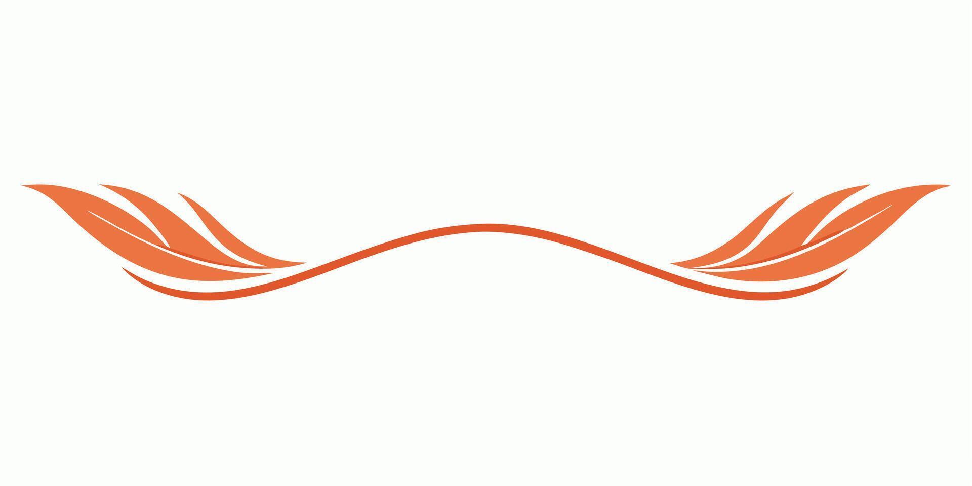 Clean and modern feather underline illustration designs vector
