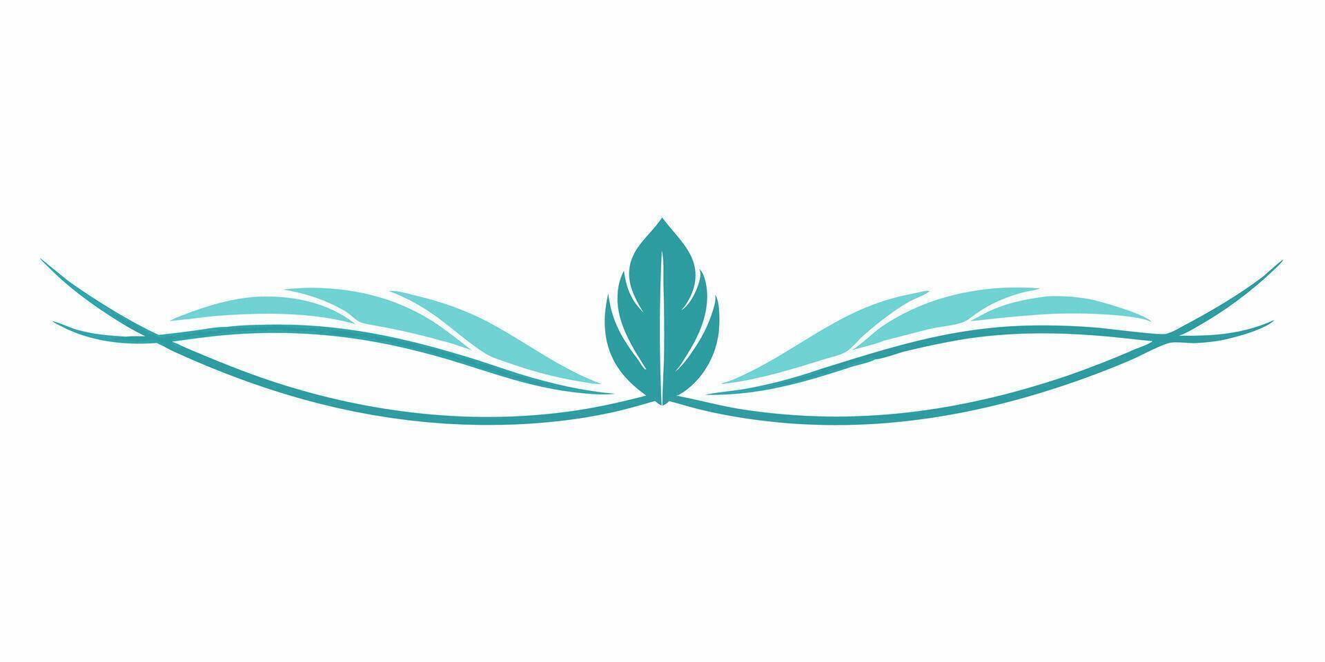Minimalist feather underline design for decoration vector