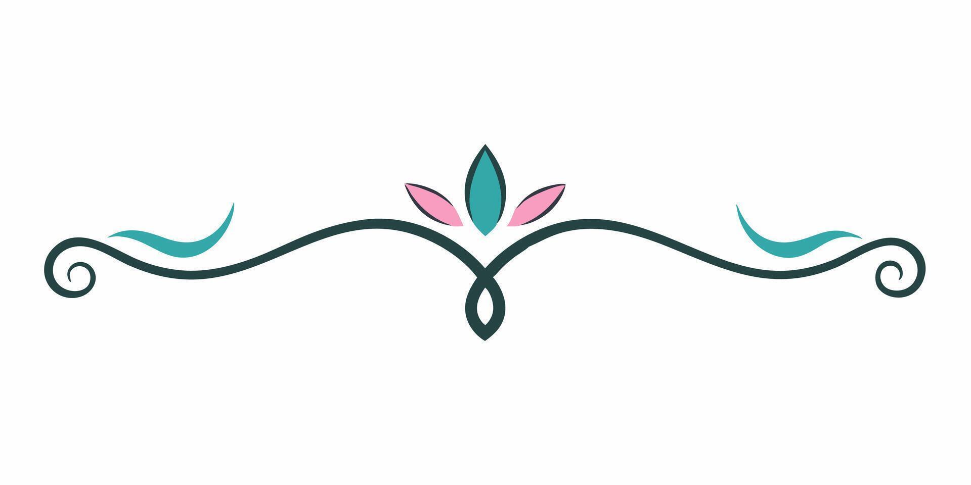 Simple floral underline art for modern and layouts vector