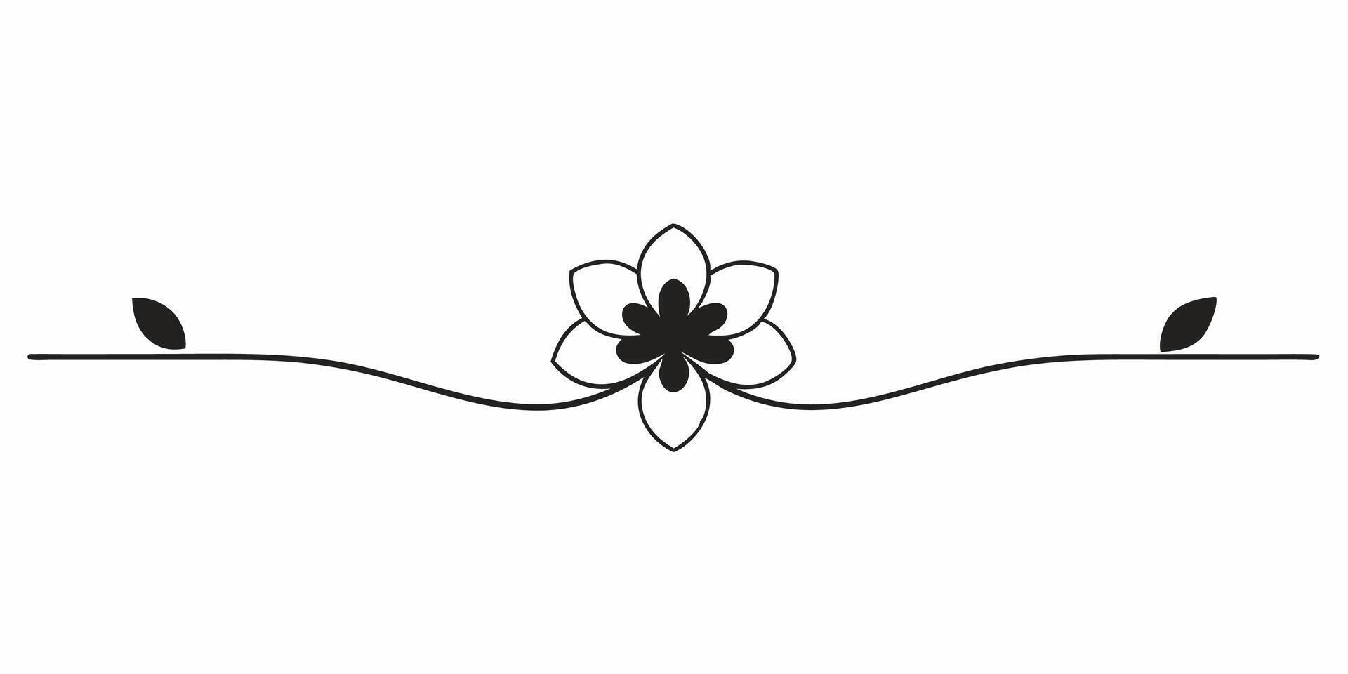 Delicate floral underline element for professional art projects vector