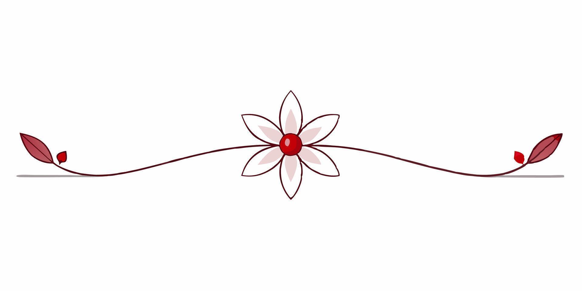 Simple floral underline art for decorative layouts vector