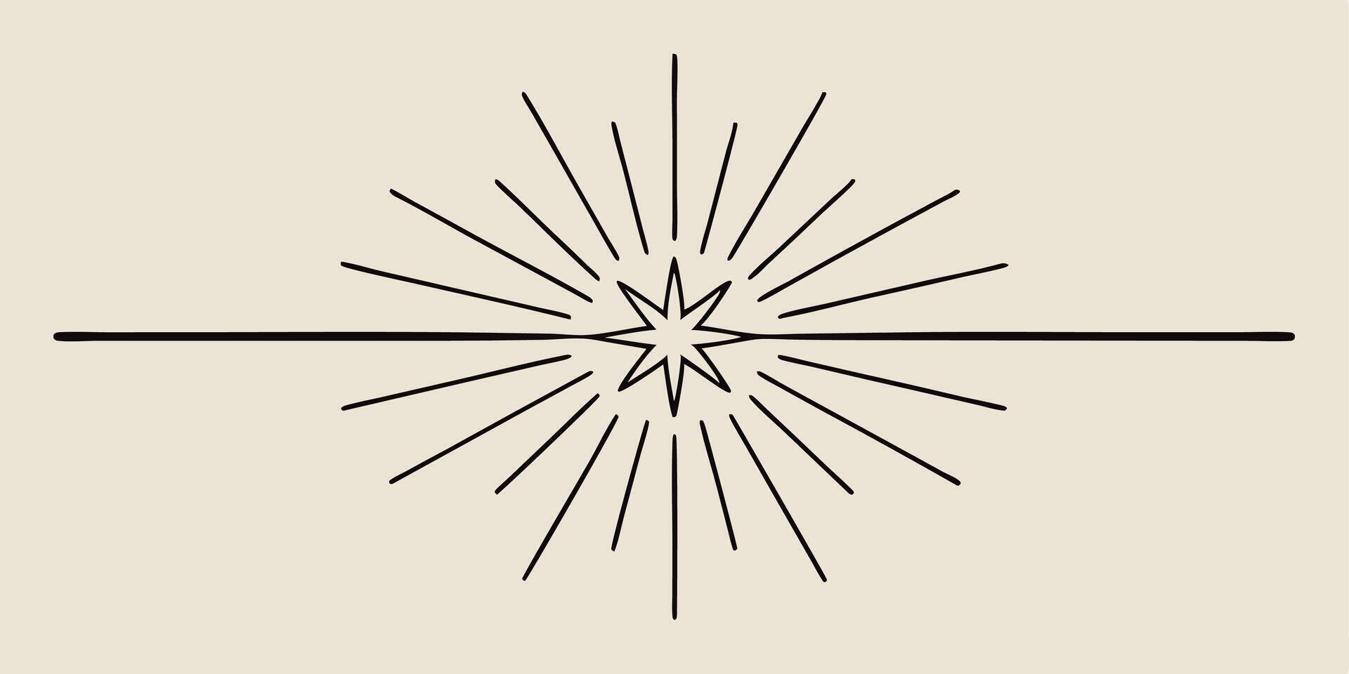 Minimal starburst underline ornament for dividers vector