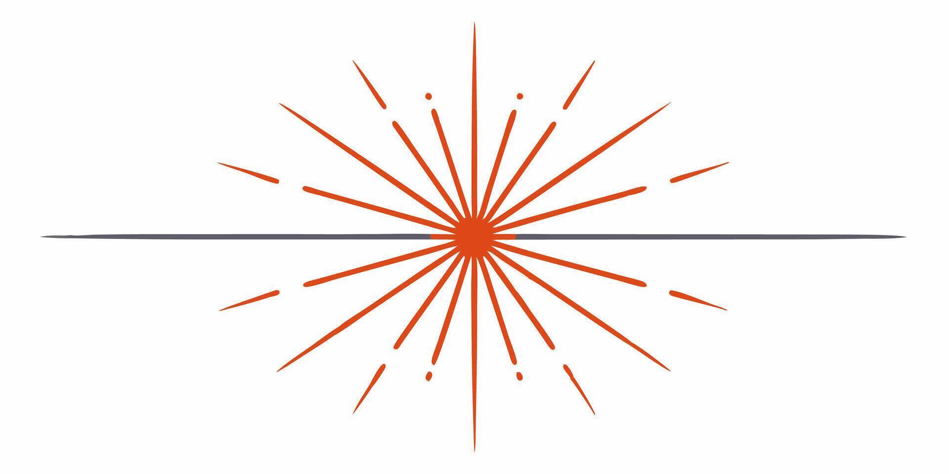 Minimal starburst underline ornament for headers dividers vector