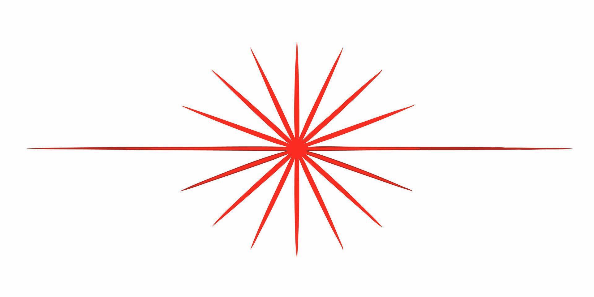 Decorative starburst underline ornament for graphic design vector