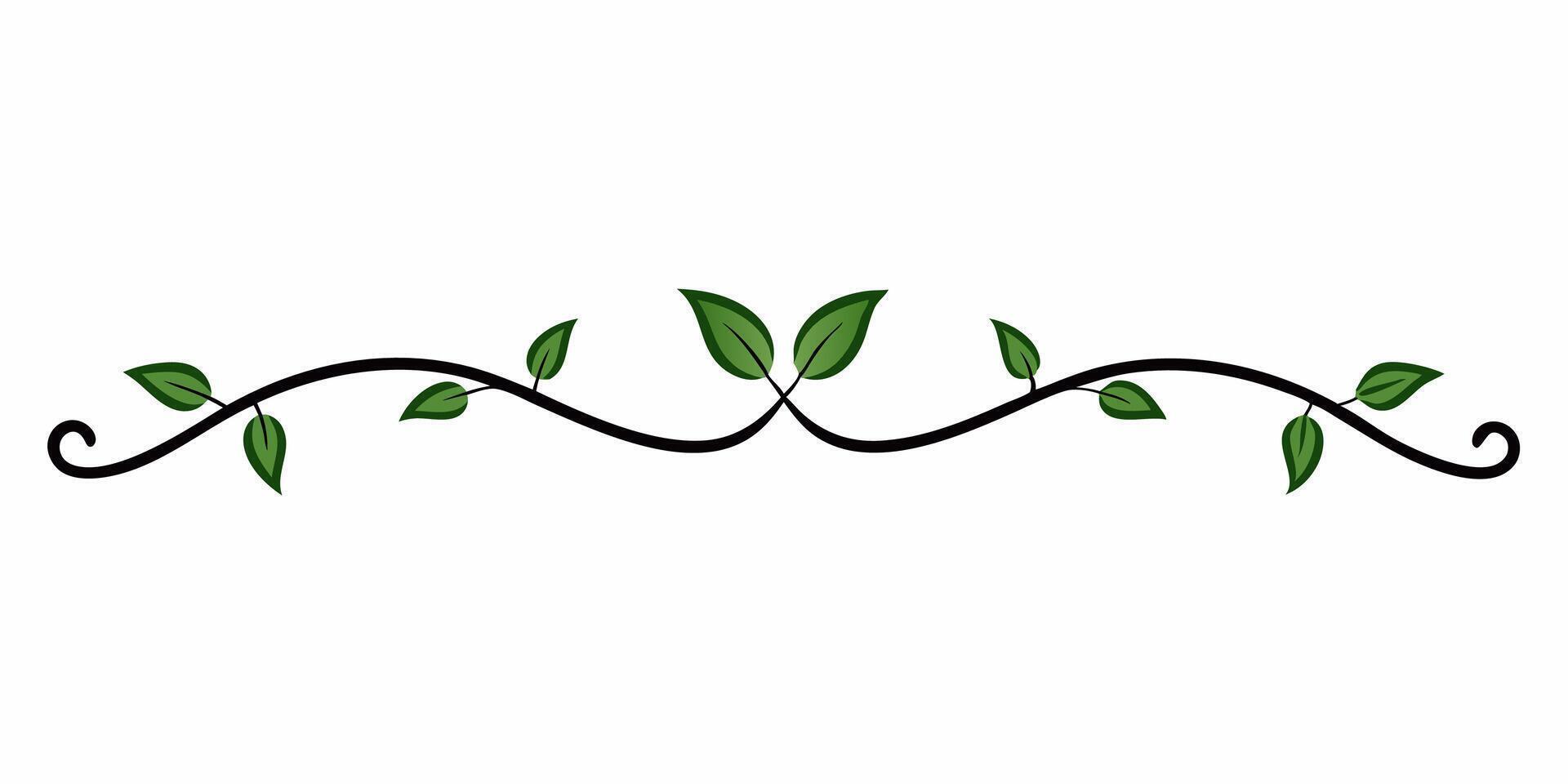 Minimal floral underline design for creative art illustration vector