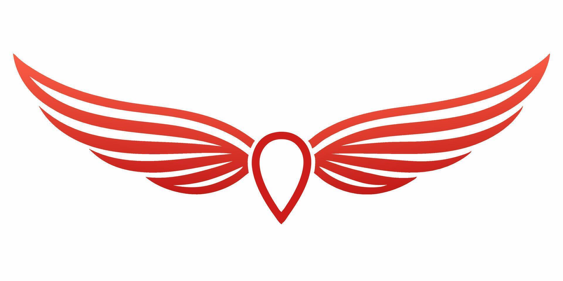Minimalist wing underline perfect for design and art projects vector