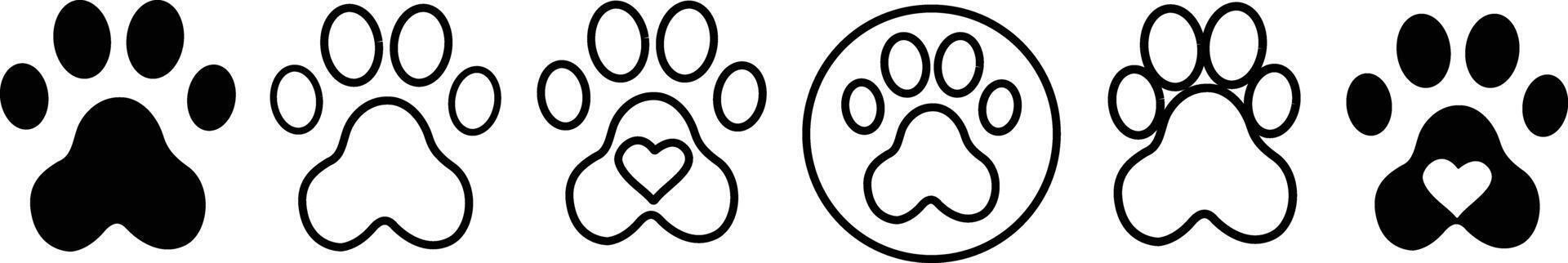 Editable Stroke Pet Paw Icon on White Background for Design Projects vector