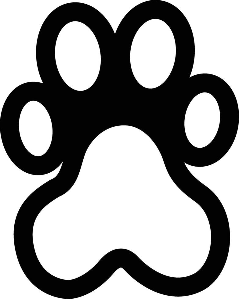 Minimalist Pet Paw Outline Icon Isolated on a White Background vector