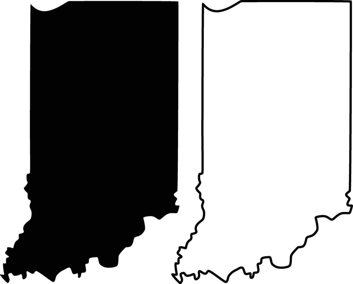 Indiana outline and flat icon design vector