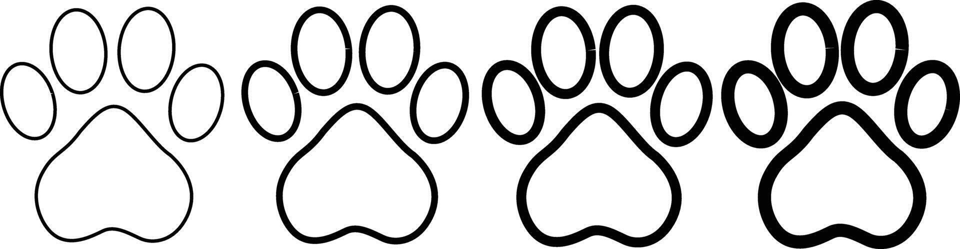 Dog paw outline icon design on white background vector