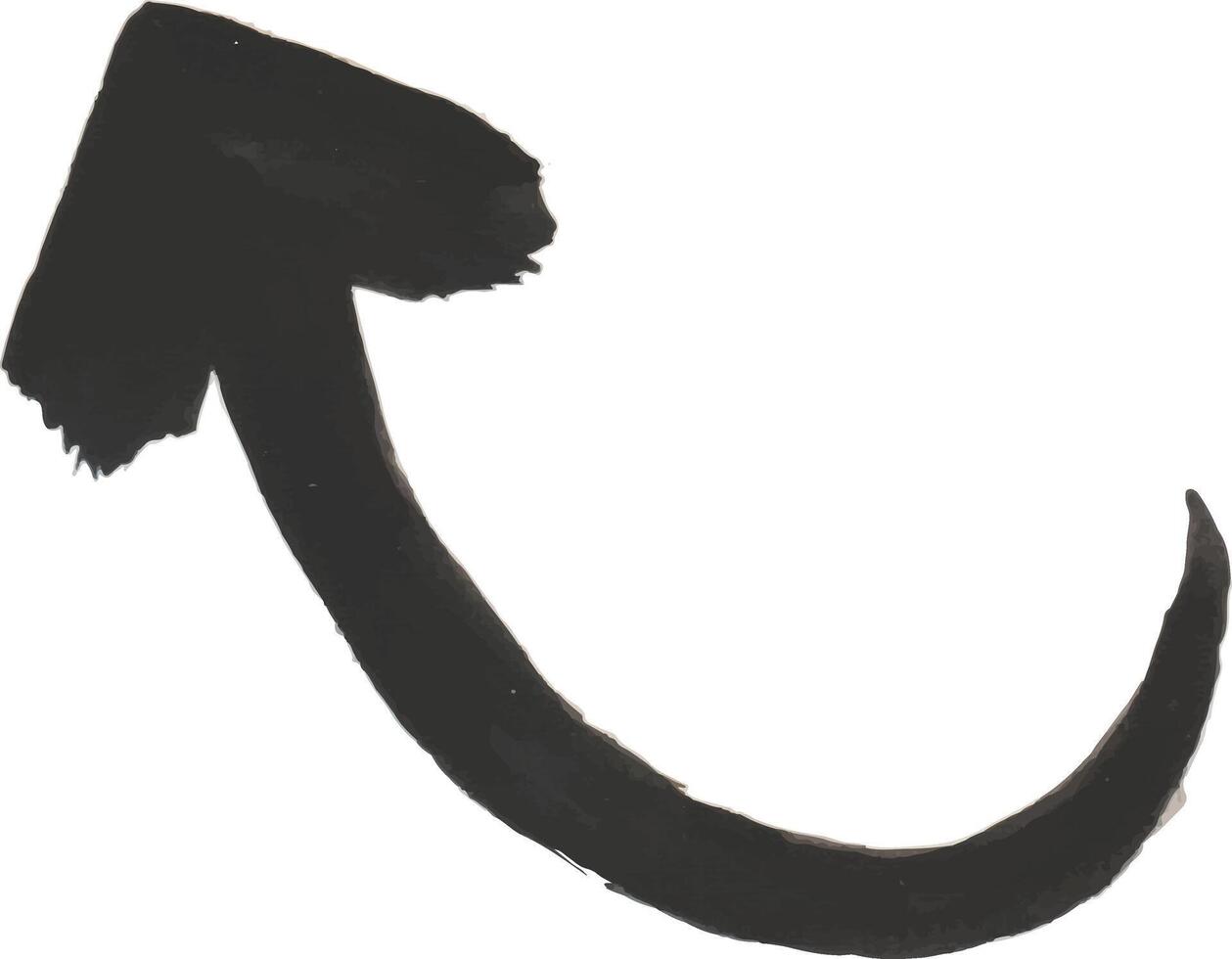 a black arrow drawn with a sharp point vector