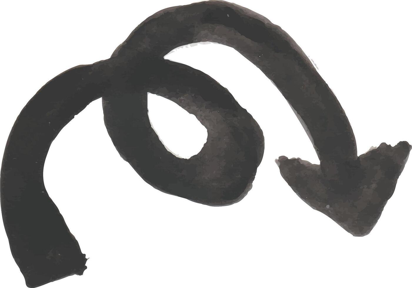 a drawing of a black arrow pointing to the right vector