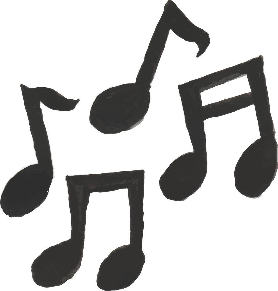 Musical notes and scale song hand drawn watercolour illustration clipart vector