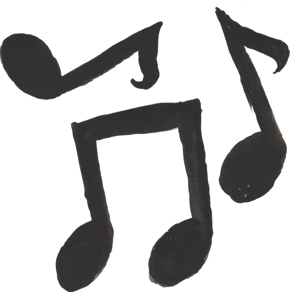 a black and white drawing of musical notes vector