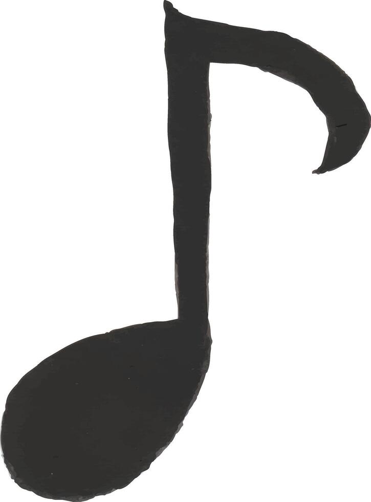 a black music note on a white background vector