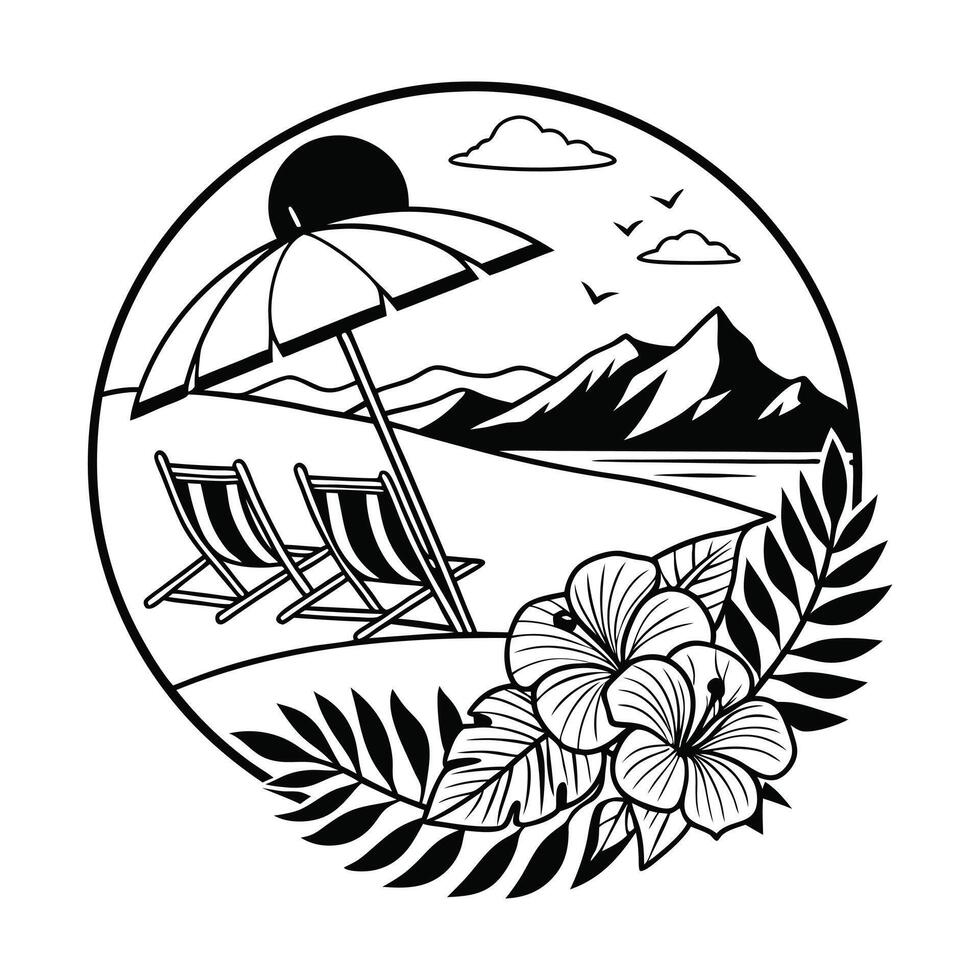 Coastal Beauty in a Tropical Setting vector
