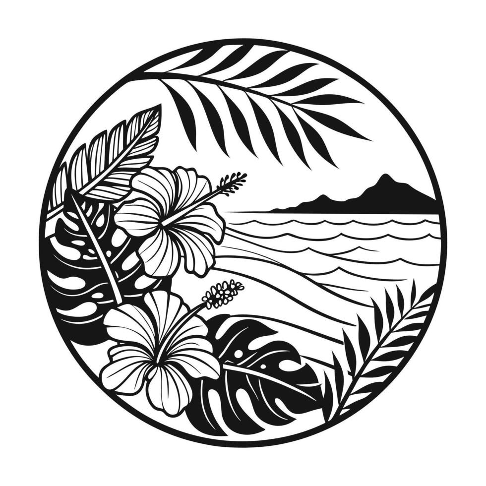 Tropical Getaway with a Scenic Beach vector