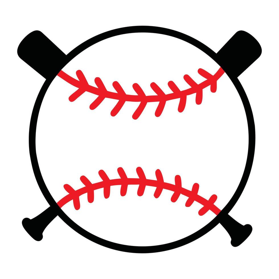 Crossed Bats Baseball Circle A Perfect Game Design vector