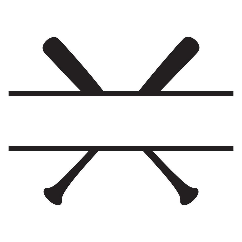 Crossed Bats Minimalist Baseball Bat Icon Design vector
