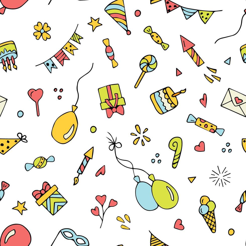 Seamless pattern for birthday party vector
