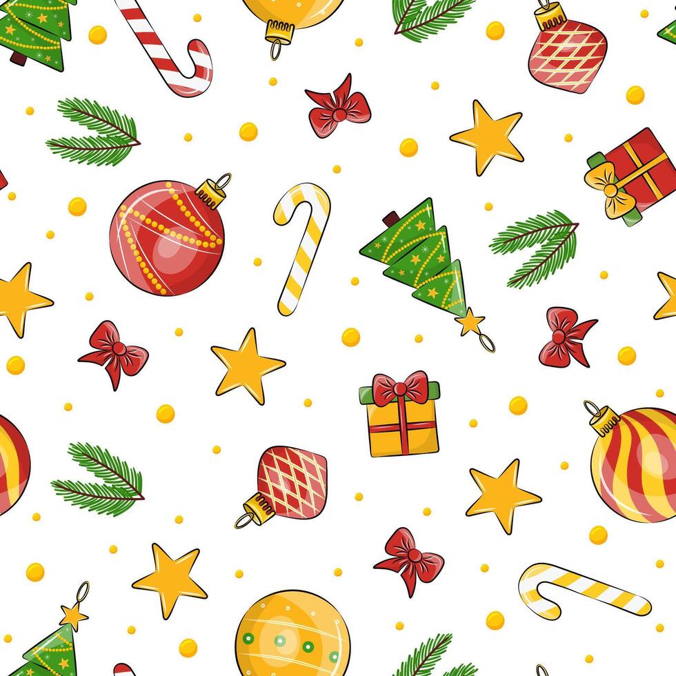 Seamless Christmas Ornament Pattern vector