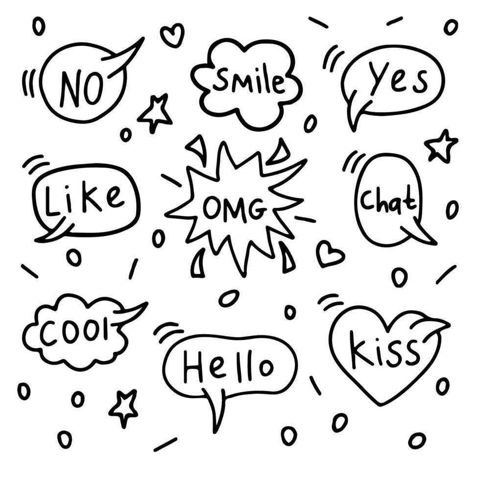 set of hand-drawn doodles on a white background vector