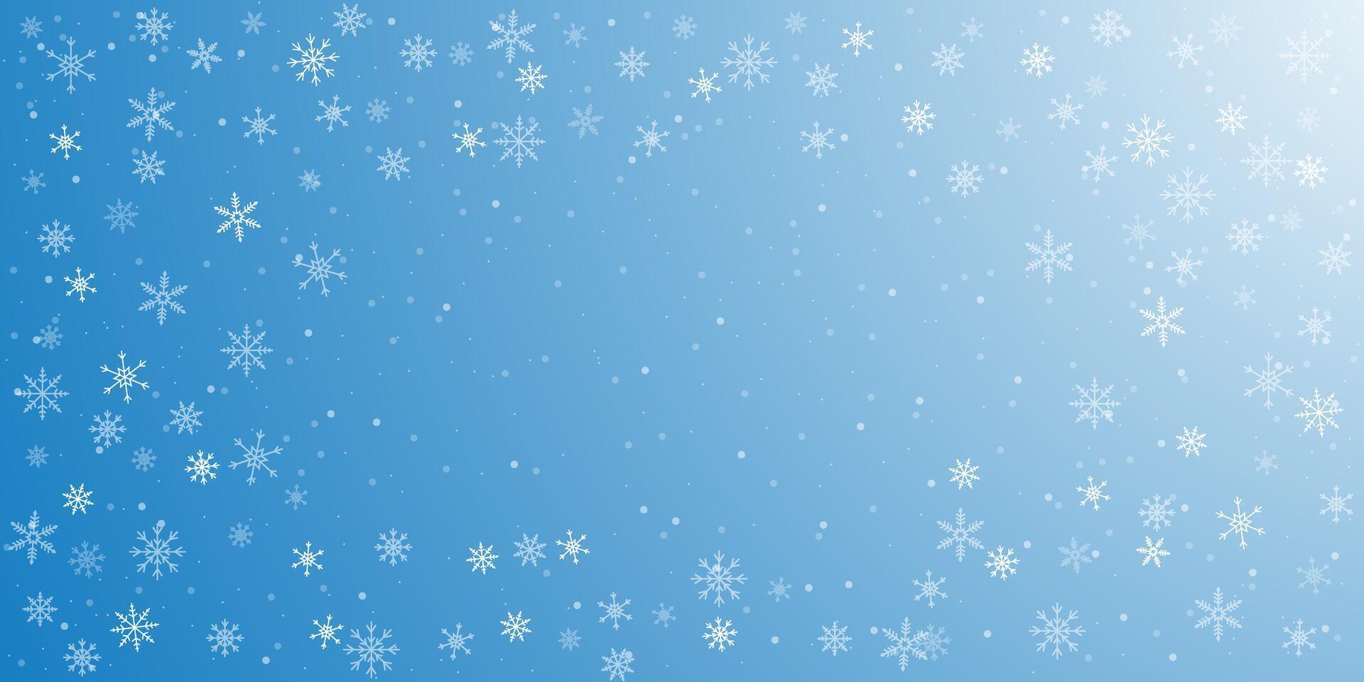 Winter Background Snowflake on Blue Background vector
