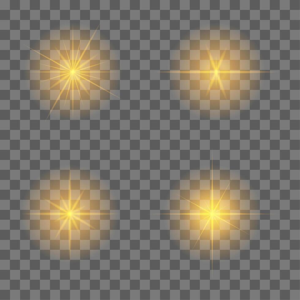 Set of Glowing Stars vector