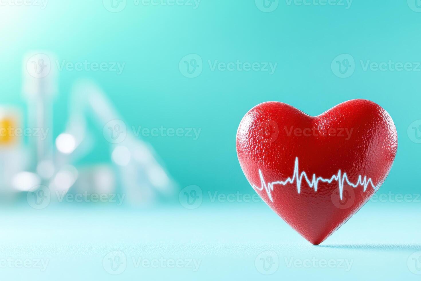Close-up view of a hospital heart rate monitor displaying ECG patterns and showing advanced healthcare technology in a clinical setting photo