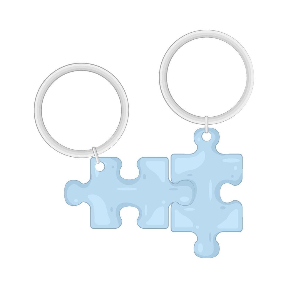 Illustration of puzzle pieces keychain vector