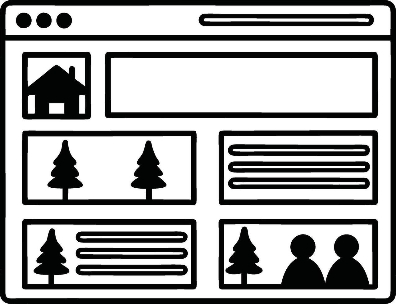 Web Page Layout Wireframe Template vector