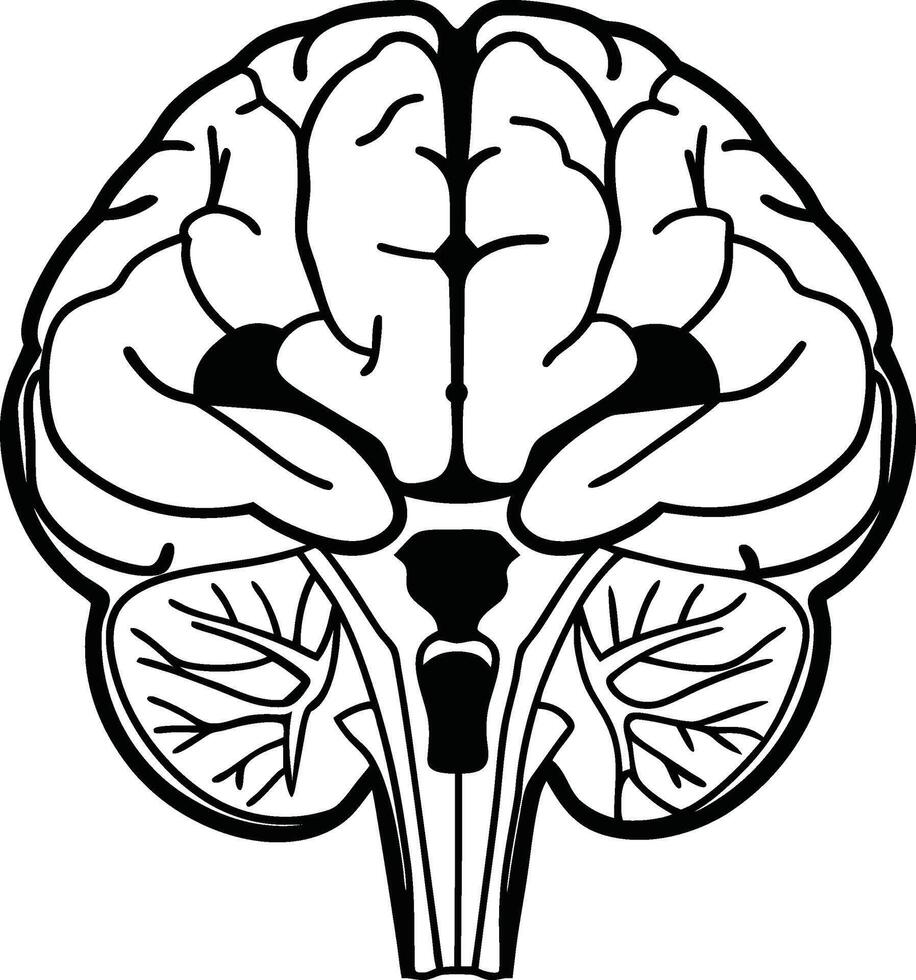 Futuristic Human Brain Silhouette vector