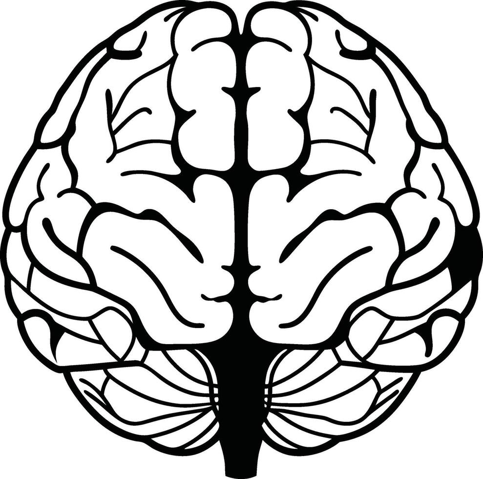 Simple Brain Silhouette vector