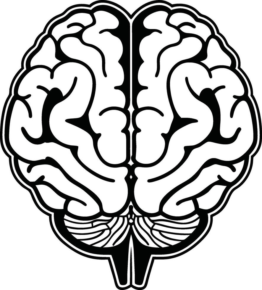 Abstract Brain Outline Silhouette vector
