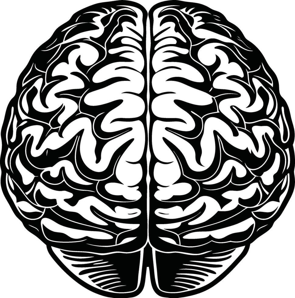 Classic Brain Silhouette Design vector