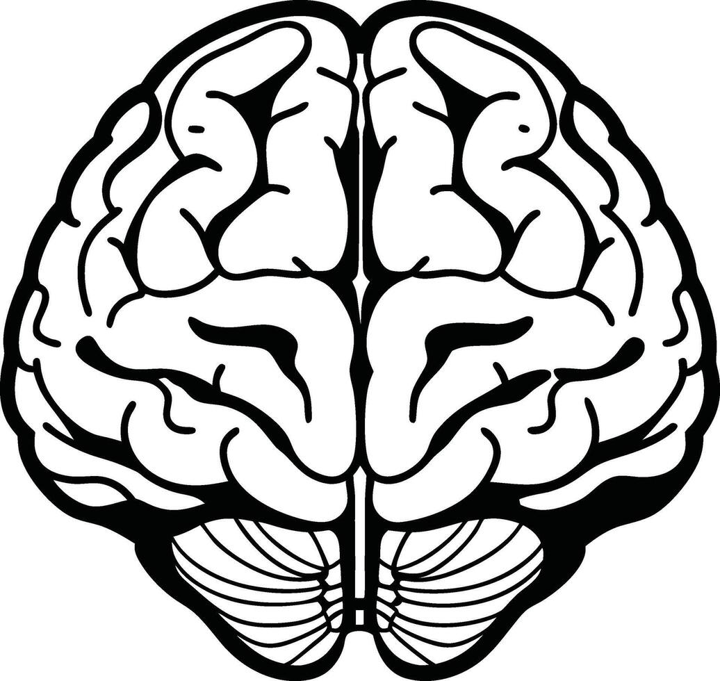 Modern Brain Silhouette vector