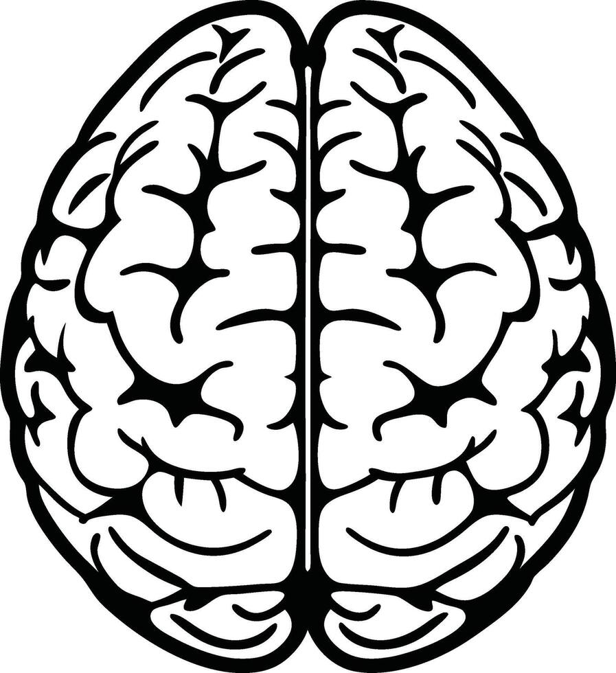 Creative Brain Silhouette vector