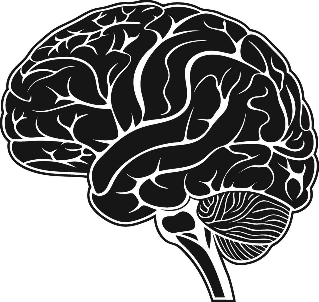 Abstract Human Brain Silhouette vector