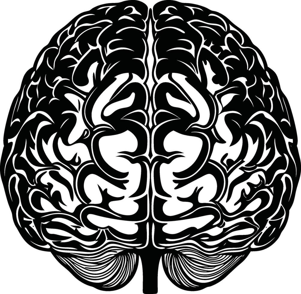 Human Brain Silhouette Design vector