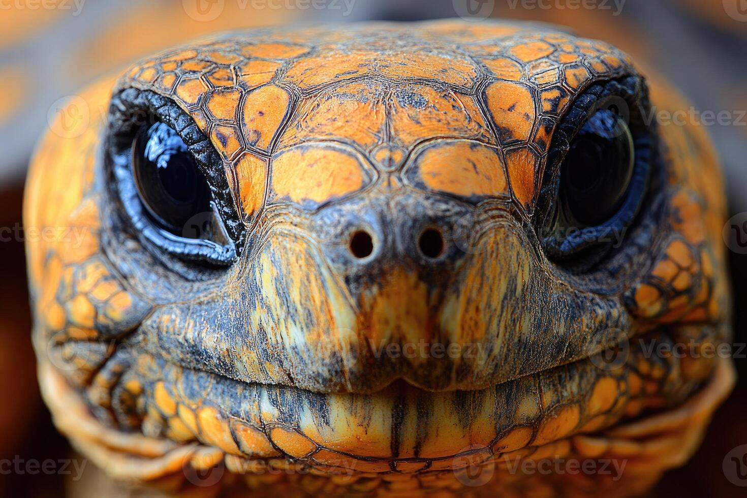 Close Up Of A Turtles Head And Shell photo