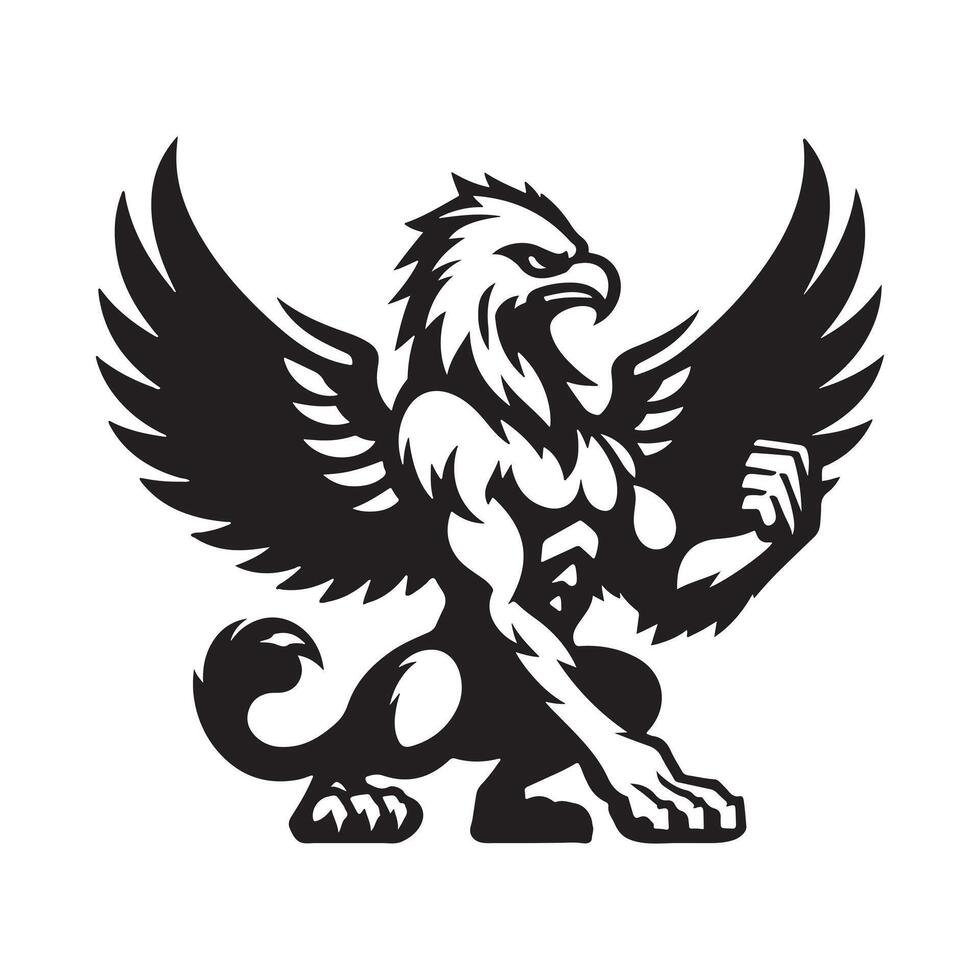 Griffin Fantasy Creature Mascot Isolated on White vector