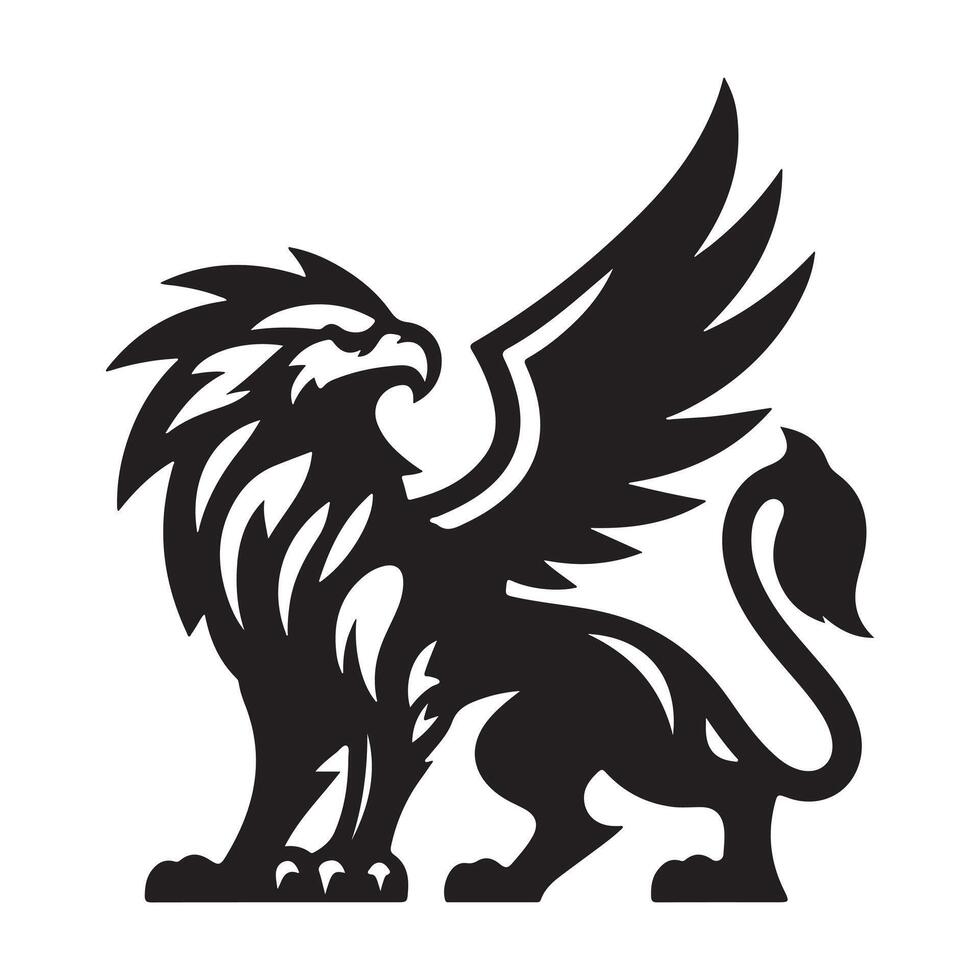 Stylized Griffin Mascot Design on a White Backdrop vector