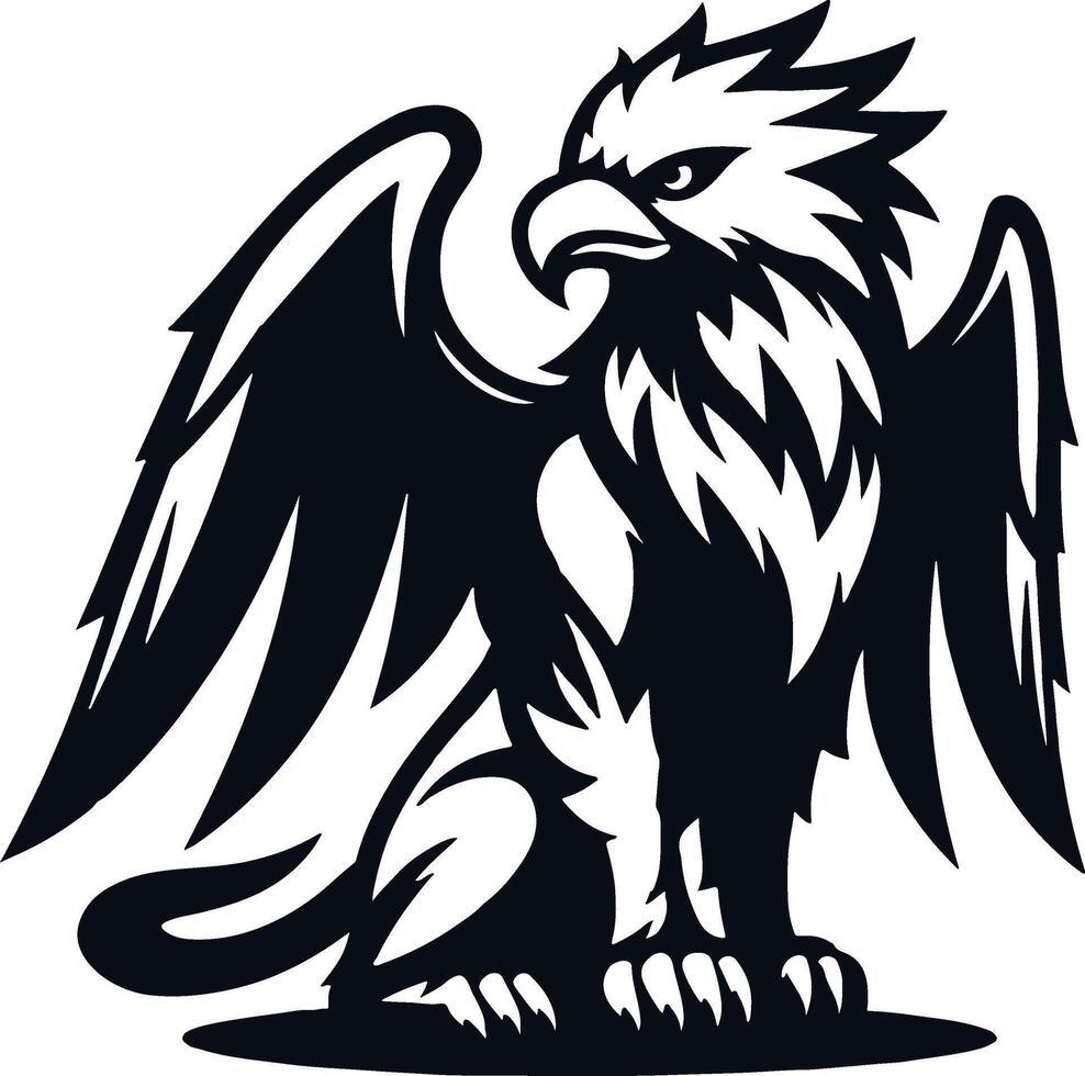 Griffin Character Mascot on a Clean White Background vector