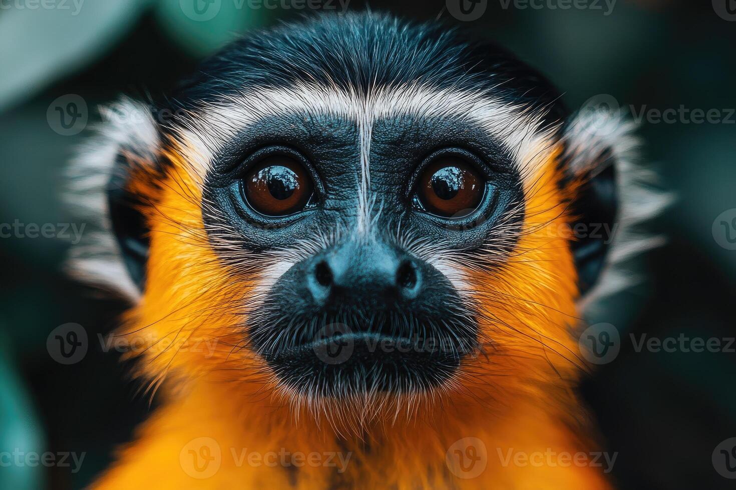 Golden Lion Tamarin Close Up Portrait Shows Striking Features photo