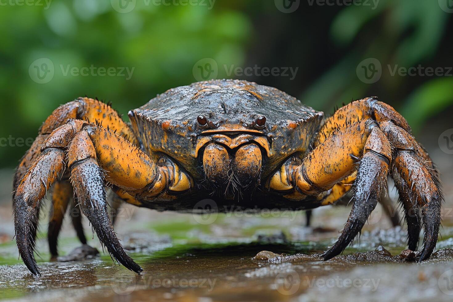 Large Terrestrial Crab Walking Near Water photo